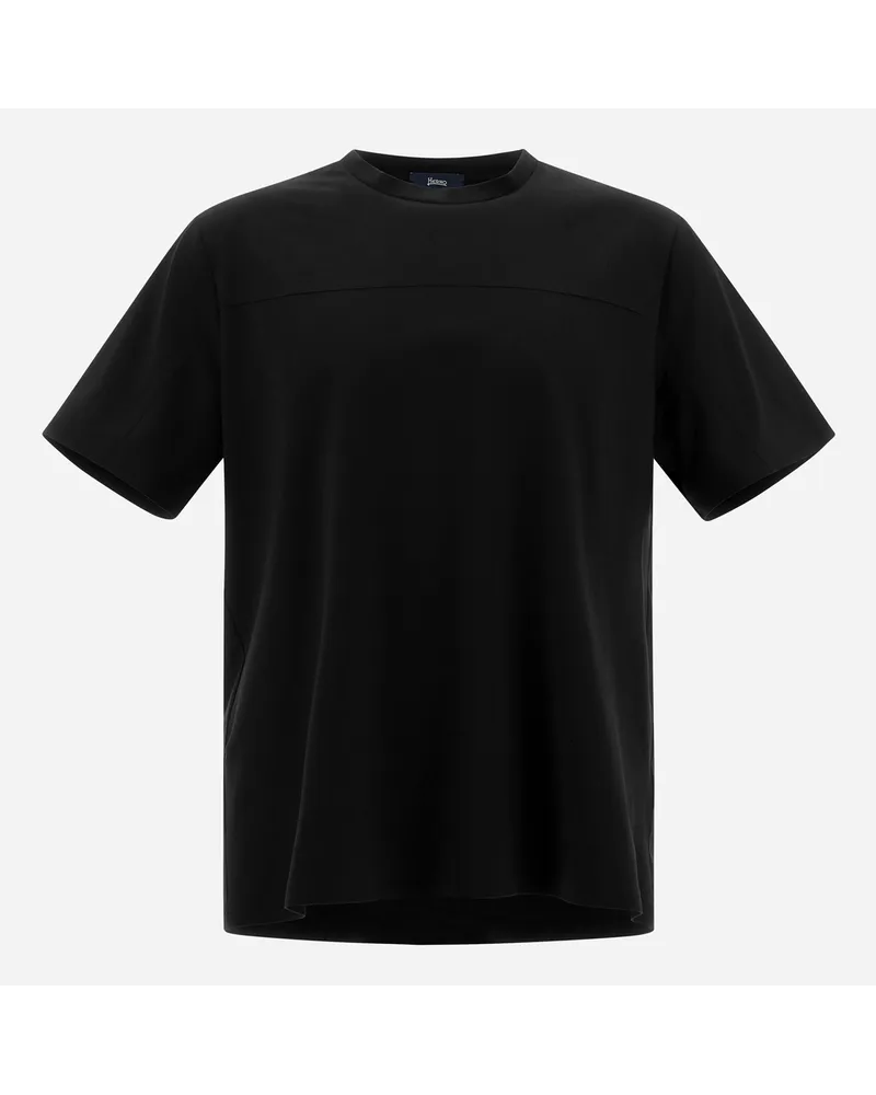 Herno T Shirt Aus Superfine Cotton Stretch Schwarz