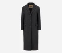Mantel Aus Wolltuch Mit Nadelstreifenmuster - Frau Mäntel & Trenchcoats Eisen