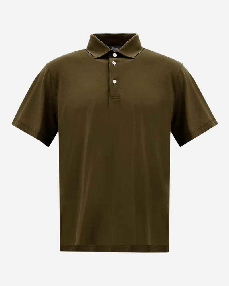 Herno Poloshirt Aus Jersey Crepe Military