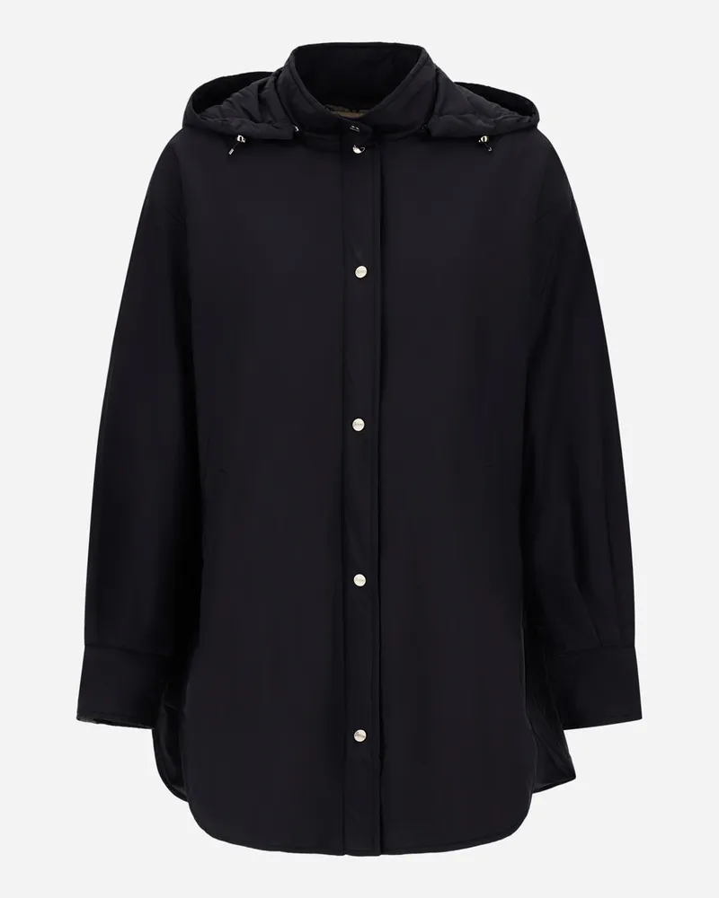 Herno Parka Aus Ecoage Und Monogram Lurex Marineblau