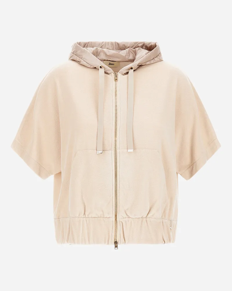 Herno Sweatshirt Aus Sponge Effect Sweater Und Nylon Ultralight Chantilly