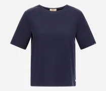 T-shirt Aus Ever Cotton Interlock Und Monogram Lurex