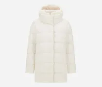 A-form-jacke Aus Satin Und Lady Alternative Fur - Frau A-shape Weiß