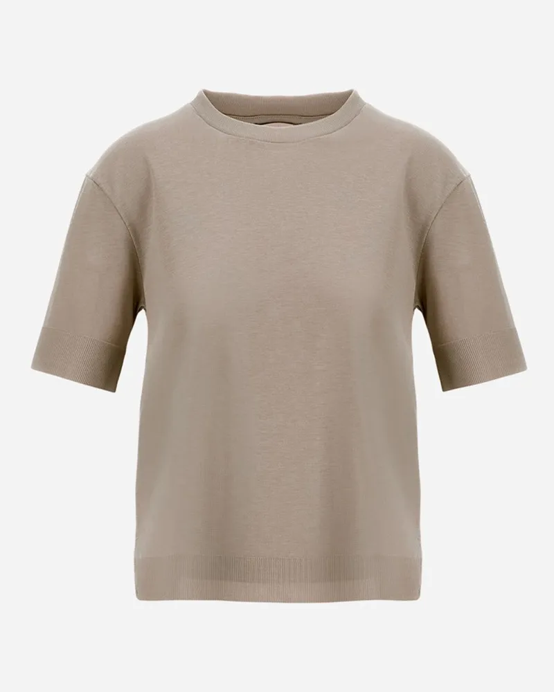 Herno T-shirt Aus Glam Knit Effect Taubengrau