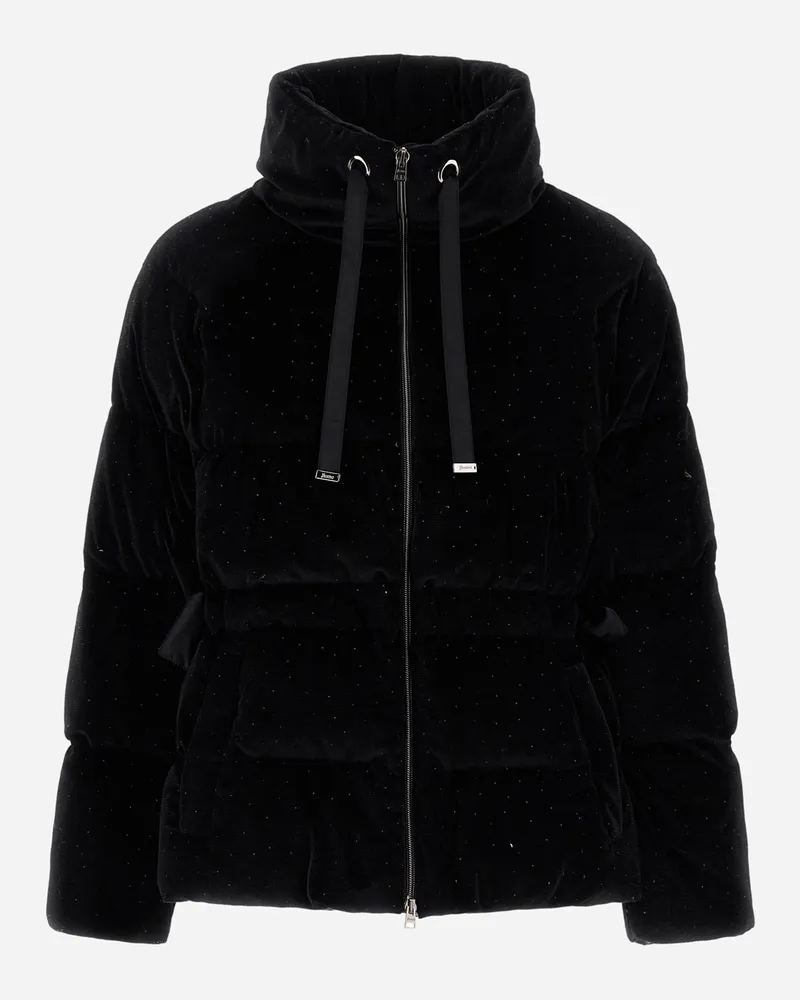 Herno Jacke Aus Samt Mit Glitter-print Und Aus Satin - Frau Parka & Jacken Schwarz Schwarz