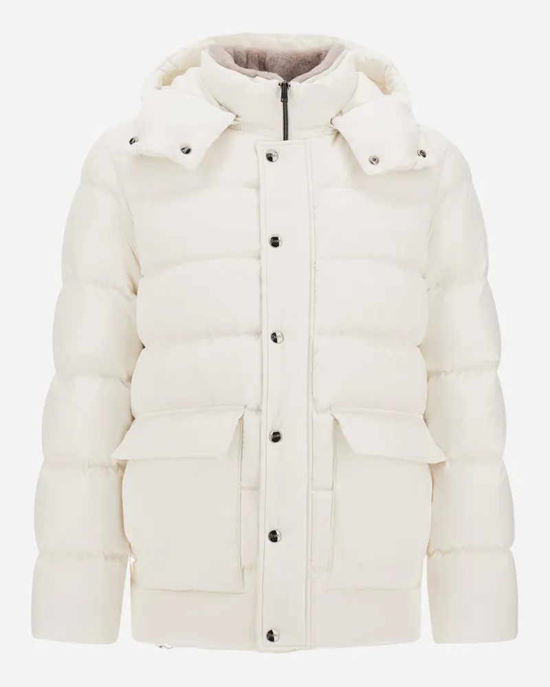 Herno Parka Aus Supermattem Funktionsgewebe Und Monogram - Mann Parka & Jacken Weiß Weiß