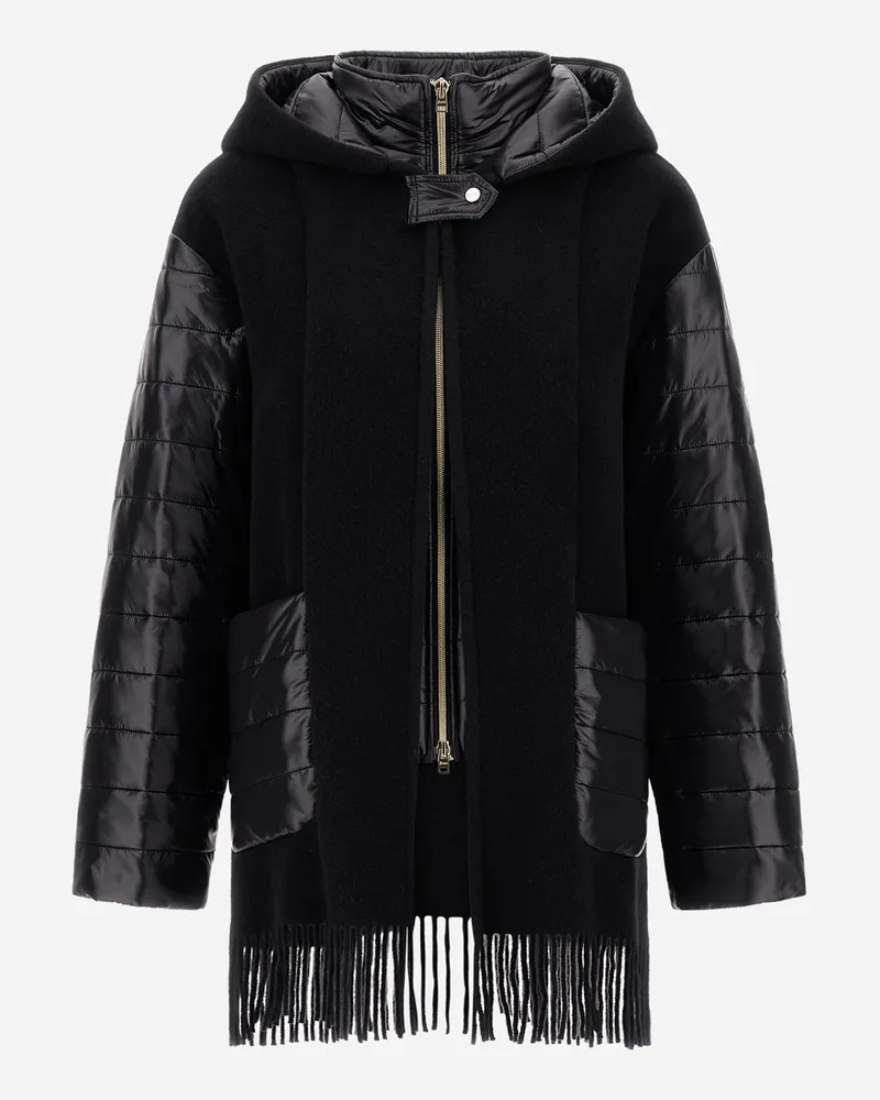 Herno Poncho Aus Wolle, Kaschmir Und Nylon Ultralight - Frau A-shape Schwarz Schwarz