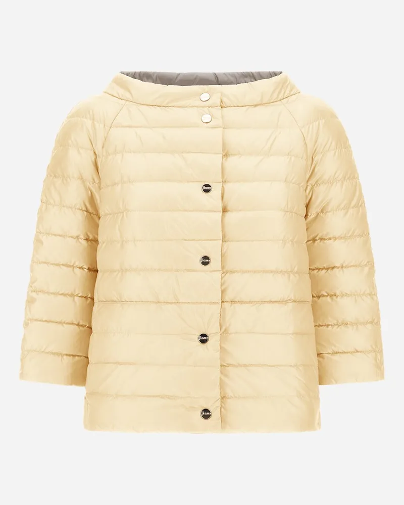 Herno Wendbares Cape Aus Nylon Ultralight Gelb