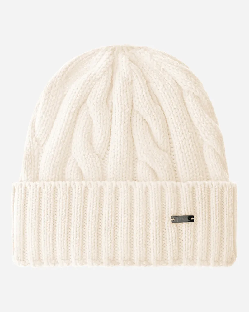 Herno Beanie Aus Wolle Mit Zopfmuster - Mann Hüte Milchweiß Milchweiß