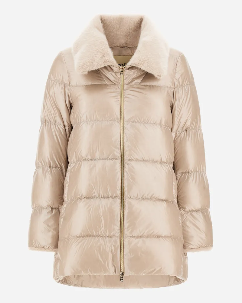 Herno A-form-jacke Aus Nylon Ultralight Und Lady Alternative Fur - Frau A-shape Chantilly Chantilly