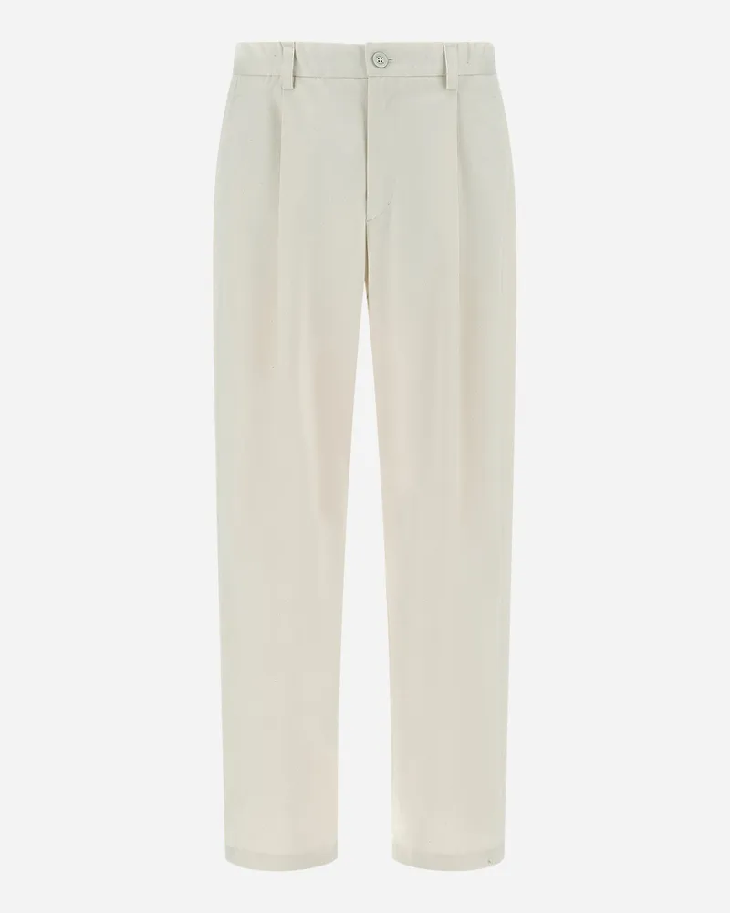 Herno Hose Aus Natural Feel Cremefarben