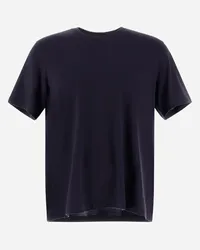 Herno T-shirt Resort Aus Soft Wool Jersey Marineblau