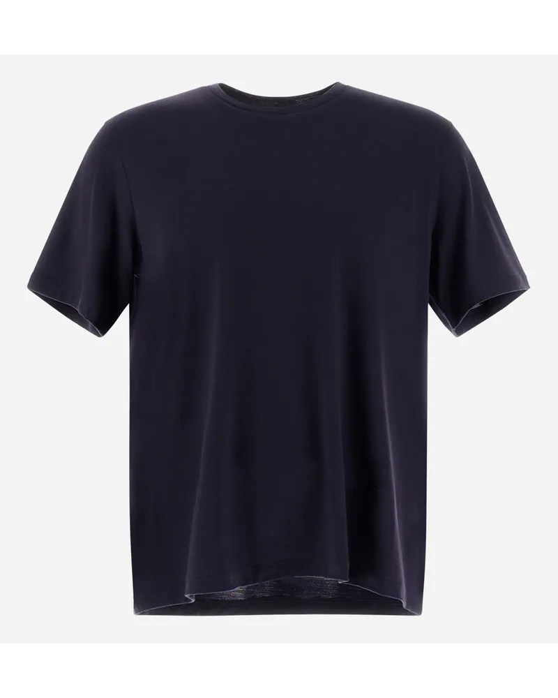 Herno T-shirt Resort Aus Soft Wool Jersey Marineblau