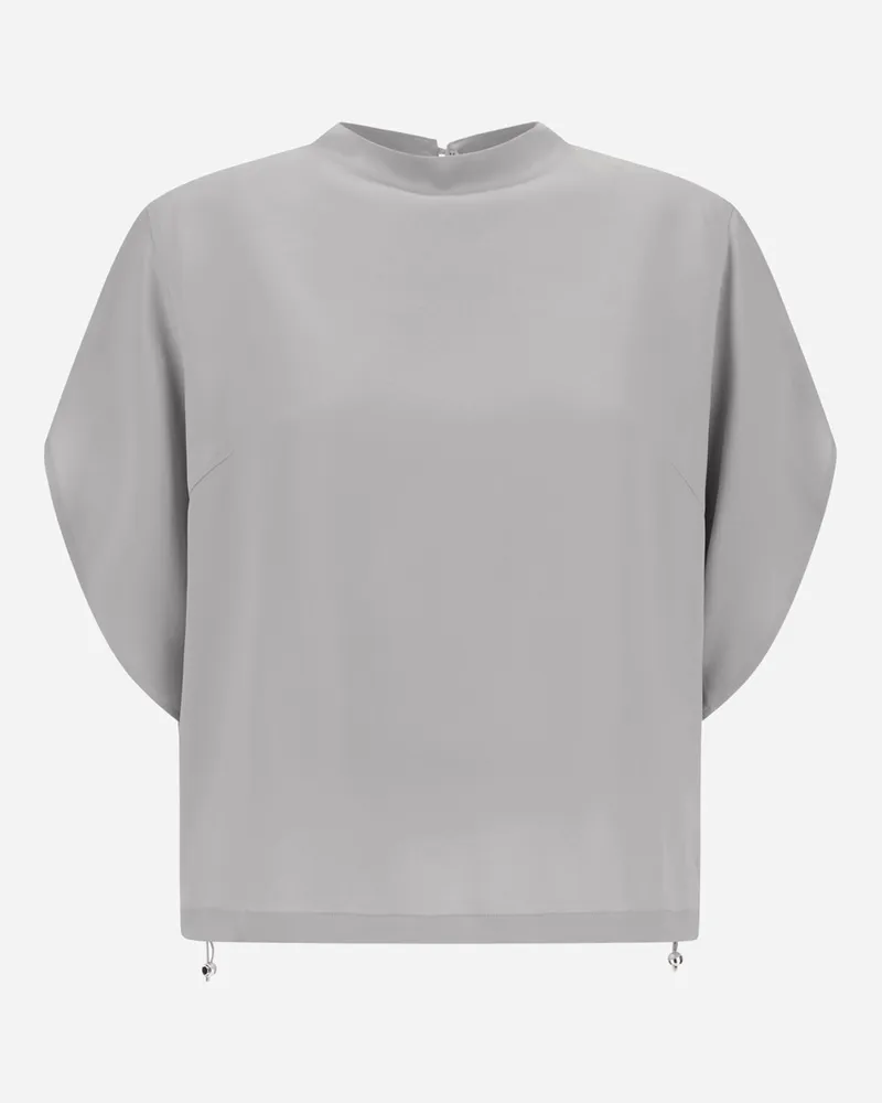 Herno Top Resort Aus Satin - Frau T-shirts Und Tops Perlgrau Perlgrau