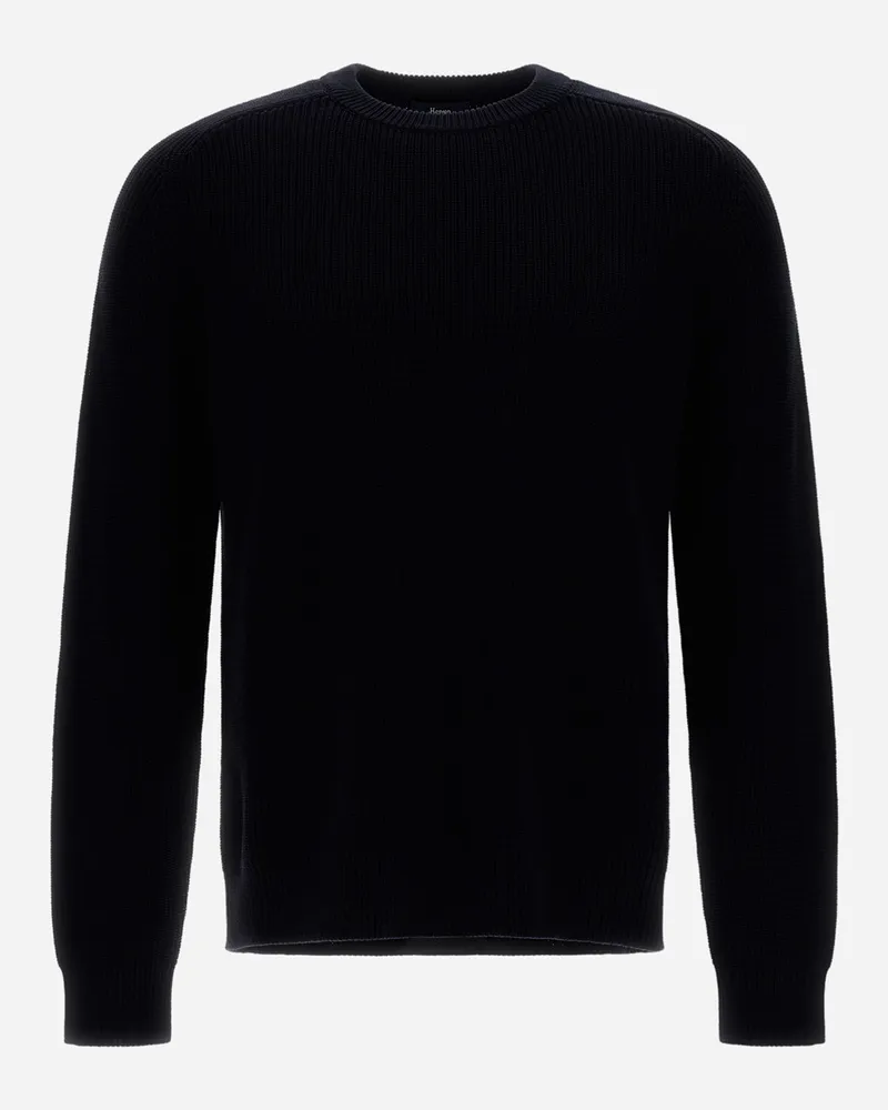Herno Pullover Aus Dry Cotton Knit Marineblau