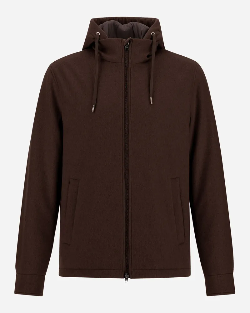 Herno Jacke Aus Tuchgewebe Aus Kaschmir Und Mohair In Veloursleder-optik - Mann Parka & Jacken Dunkelbraun Dunkelbraun