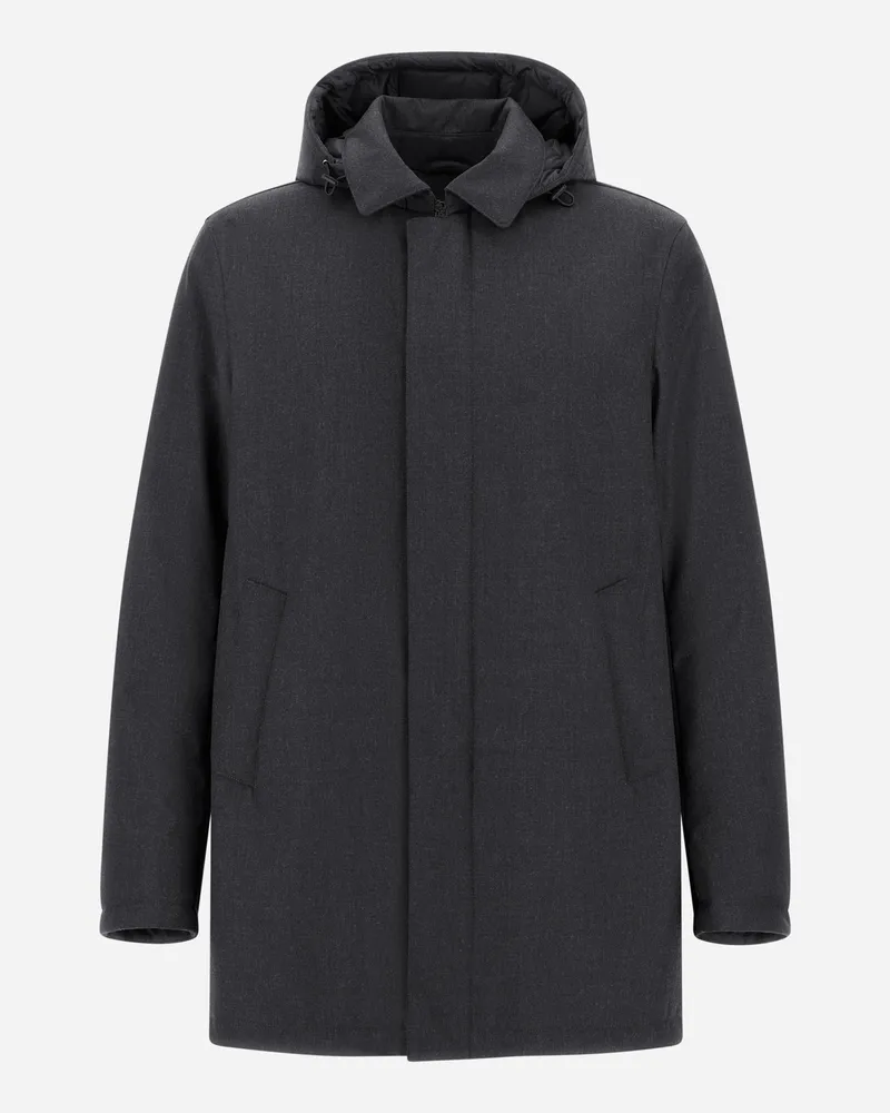Herno Winterjacke Aus Flanell Mit Wasserdichter Membran - Mann Parka & Jacken Eisen Eisen