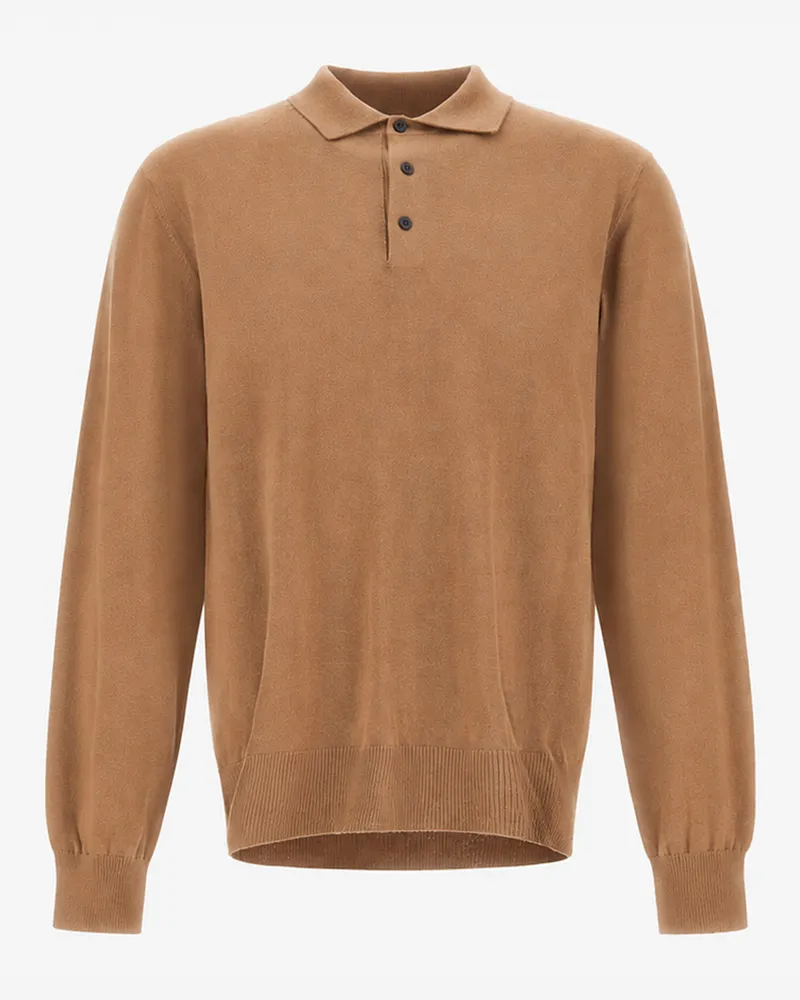Herno Poloshirt Aus Merinowolle - Mann T-shirt & Polo-shirts Camel Camel