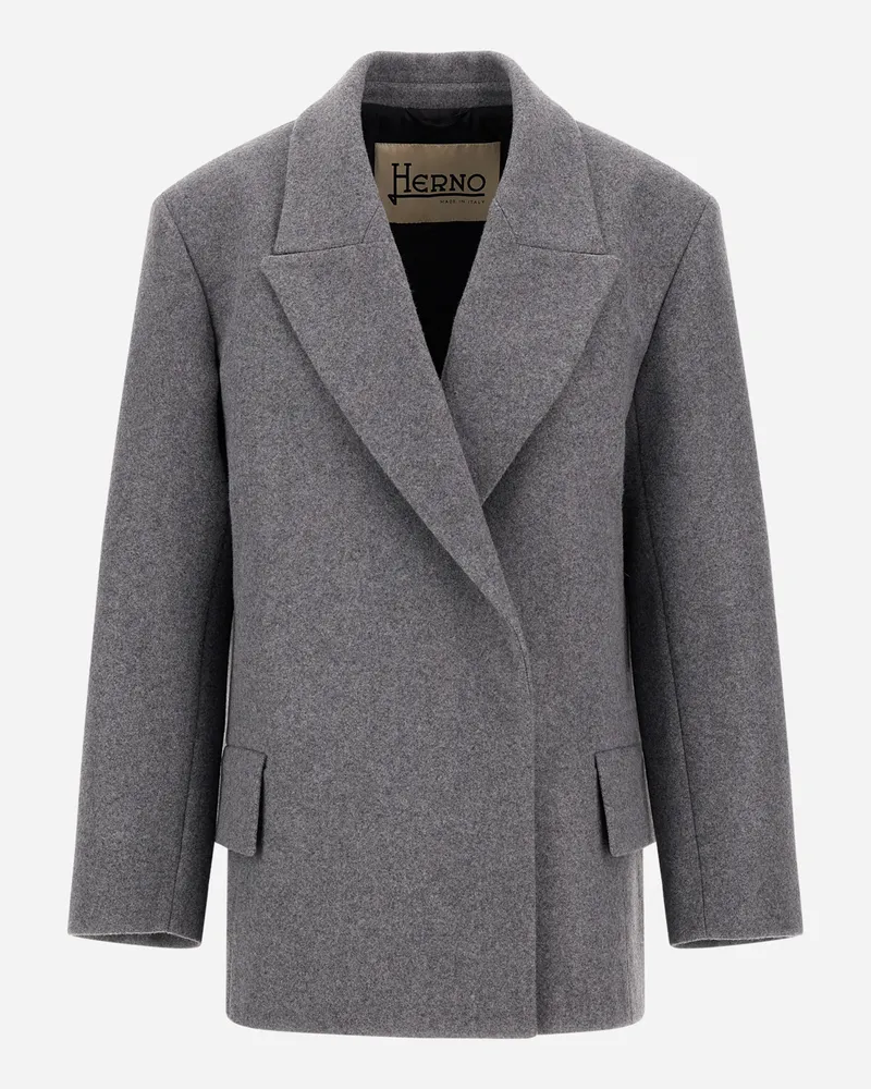 Herno Blazer Aus Wollloden - Frau Blazers Grau Grau