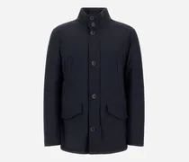 Kurzmantel Aus Bi-stretch-nylon - Mann Mäntel & Trenchcoats Marineblau