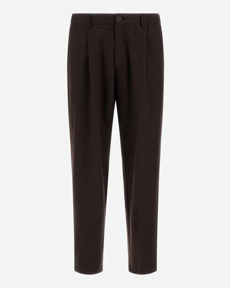 Herno Hose Aus Flanell Mit Wasserabweisender Beschichtung - Mann Hose Dunkelbraun Dunkelbraun