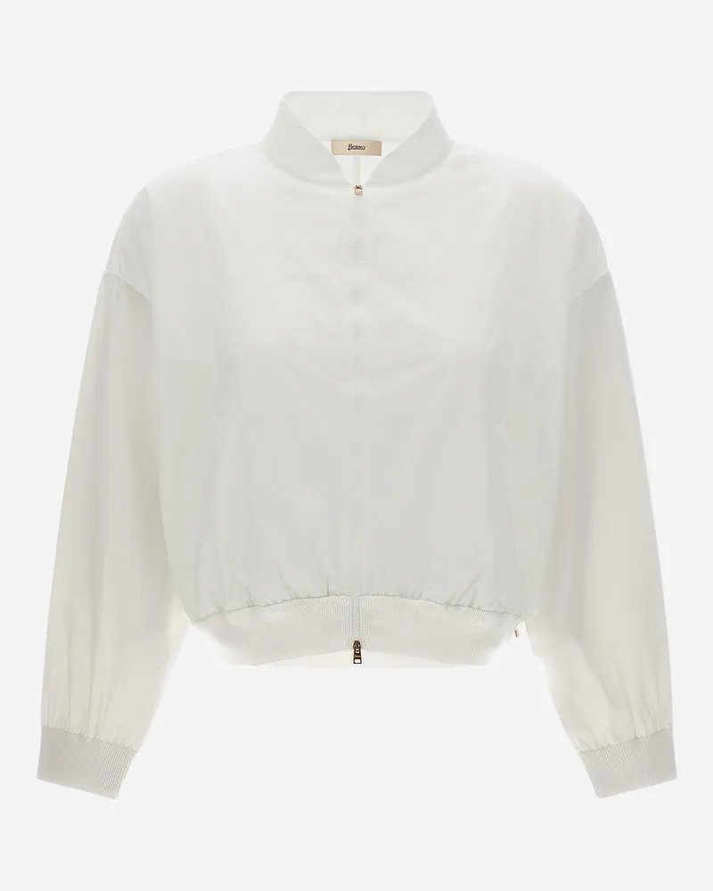 Herno Cardigan Aus Matt Viscose Und New Techno Taft Cremefarben