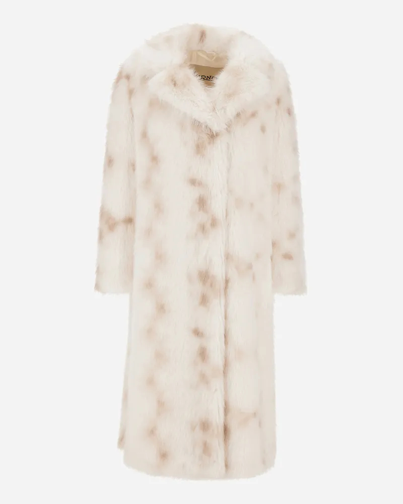 Herno Mantel Mit Pelzhaptik In Luchsfell-optik - Frau Mäntel & Trenchcoats Elfenbein Elfenbein
