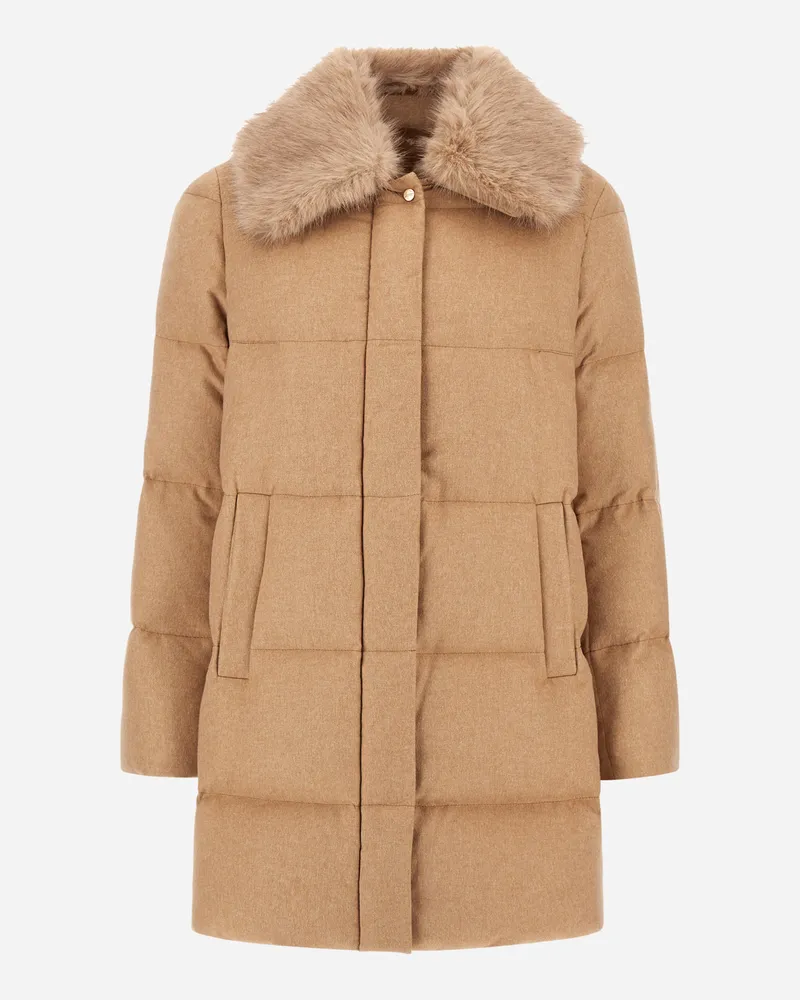 Herno A-form-jacke Aus Kaschmir Und Seide - Frau A-shape Camel Camel