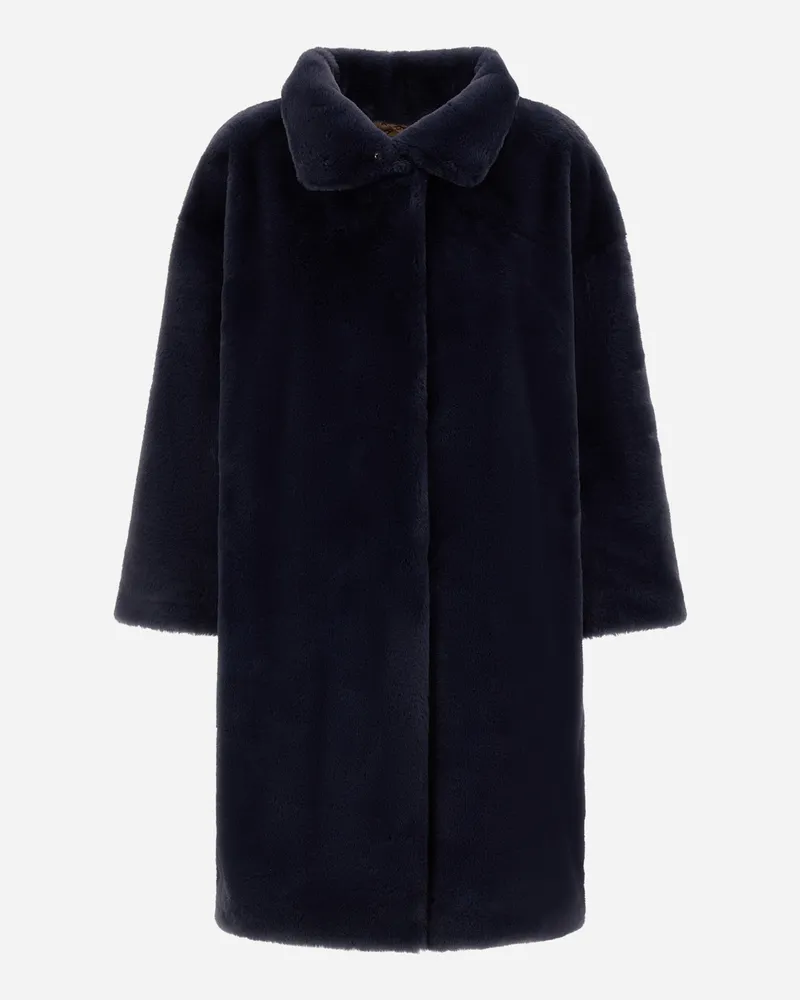 Herno Mantel Aus Soft Alternative Fur - Frau Mäntel & Trenchcoats Blau Blau