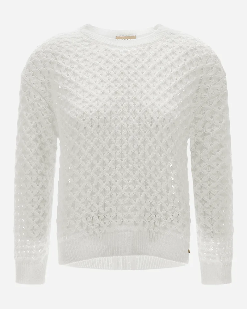 Herno Pullover Aus Crochet Effect Weiß
