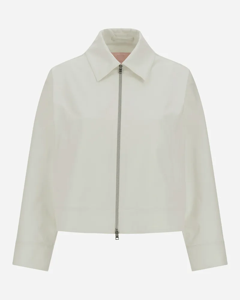 Herno Jacke Resort Aus Twill Mit Baumwolleffekt - Frau Parka & Jacken Milchweiß Milchweiß