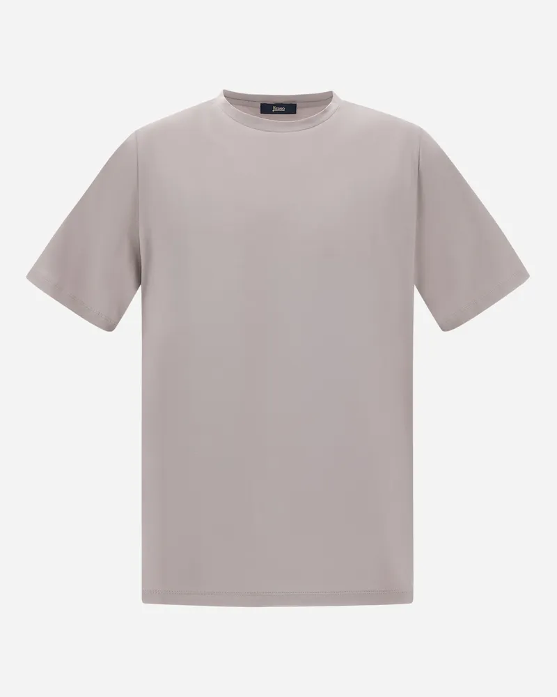 Herno T-shirt Aus Superfine Cotton Stretch - Mann T-shirt & Polo-shirts Hellgrau Hellgrau