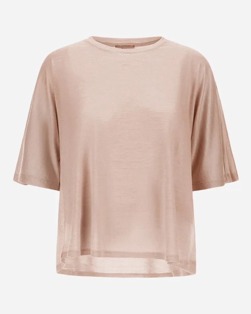 Herno T-shirt Aus Light Silk&wool Hellrosa