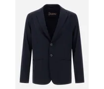 Herno Blazer Aus Easy Suit Stretch Marineblau