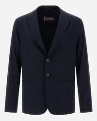 Herno Blazer Aus Easy Suit Stretch Marineblau