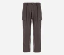Cargohose Resort Aus Elastischem Nylon Mit Mélange-effekt - Mann Hose Dunkelbraun