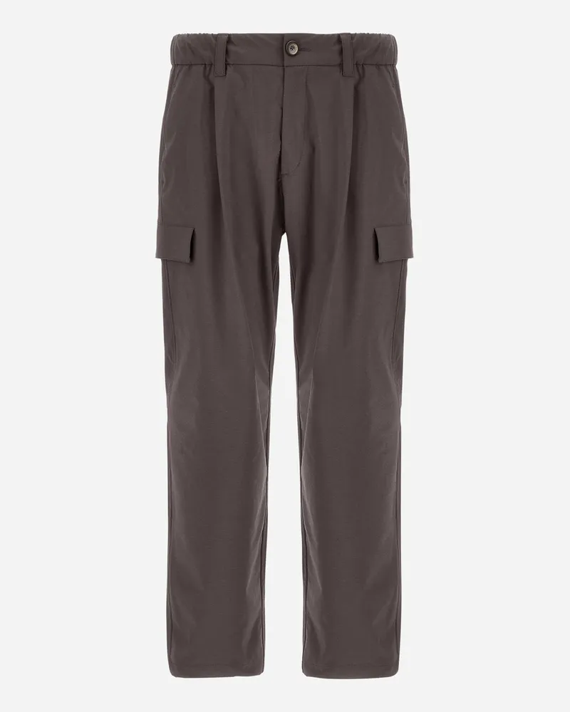 Herno Cargohose Resort Aus Elastischem Nylon Mit Mélange-effekt - Mann Hose Dunkelbraun Dunkelbraun