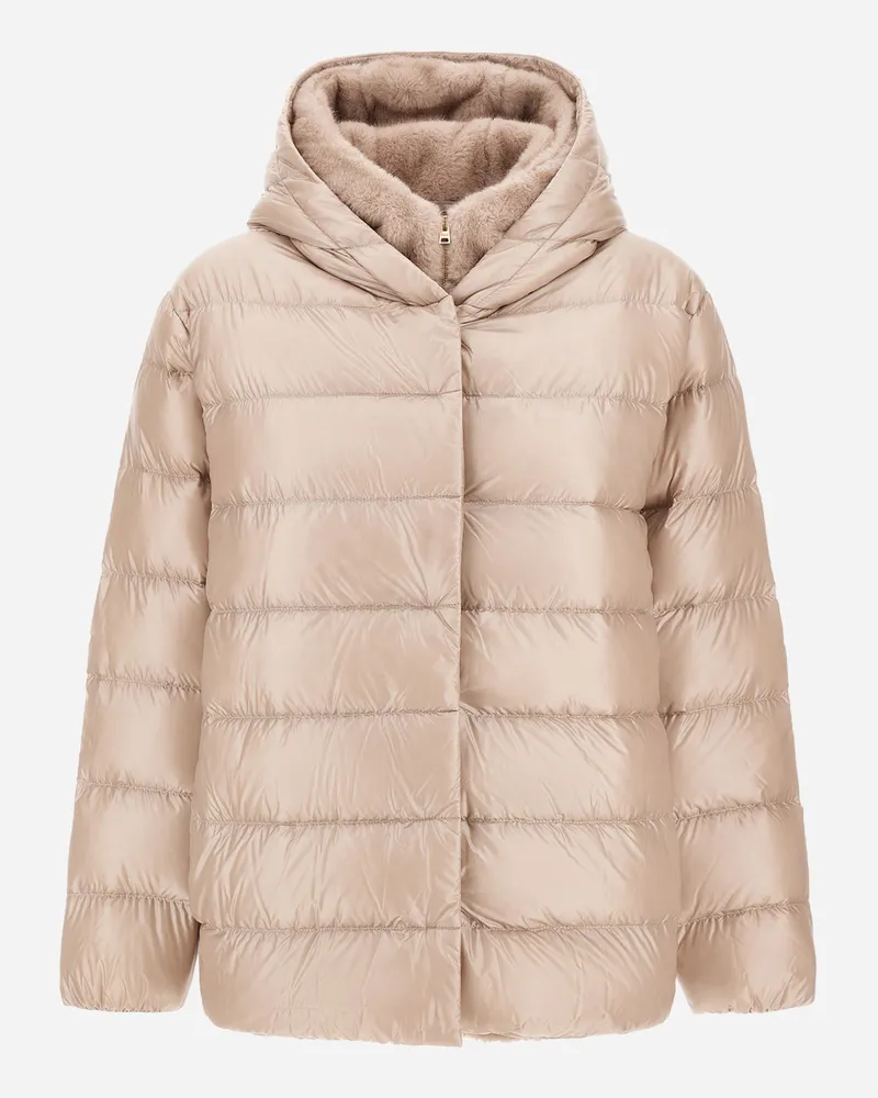 Herno Jacke Aus Nylon Ultralight Und Melange In Nerzpelzoptik - Frau Parka & Jacken Chantilly Chantilly