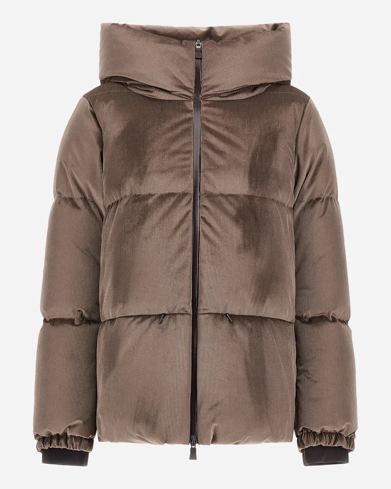 Herno Cape Aus Wasserdichtem Cord - Frau Capes Braun Braun