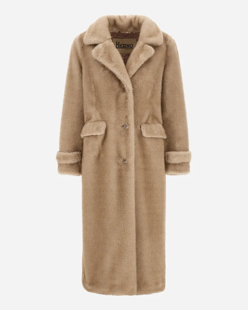 Herno Mantel Aus Melange Alternative Mink Fur - Frau Mäntel & Trenchcoats Chantilly Chantilly