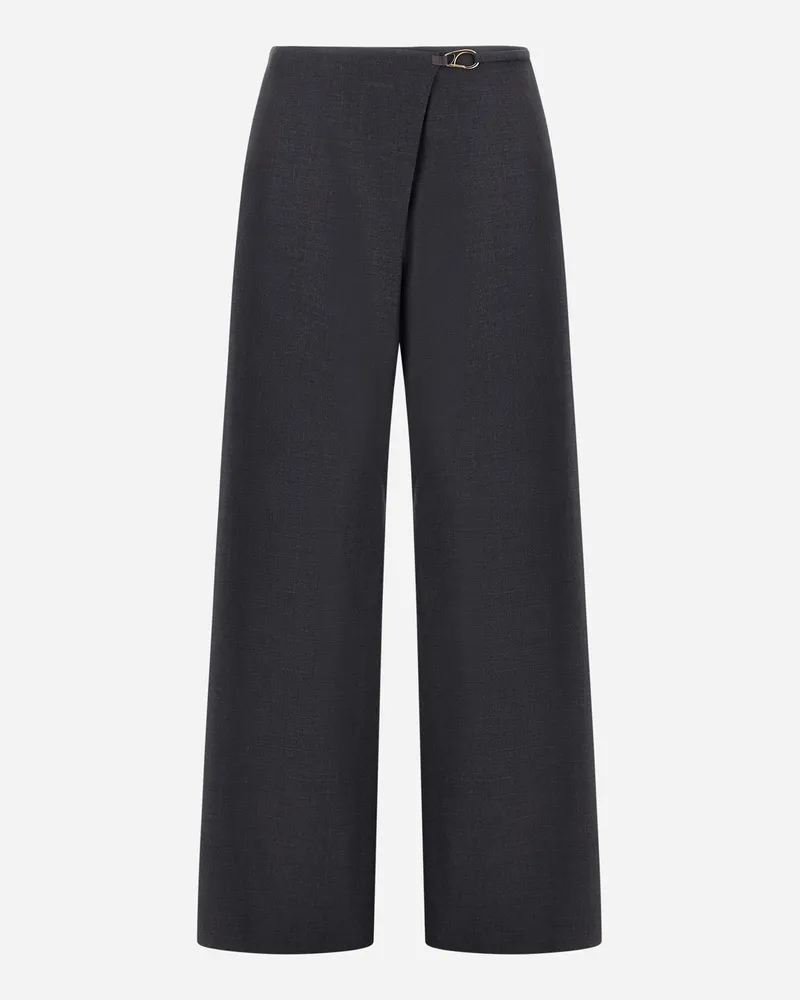 Herno Hose Aus Wollgabardine - Frau Hose Eisen Eisen