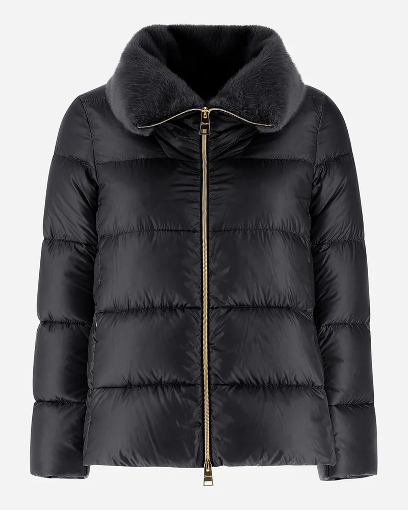 Herno Jacke Aus Nylon Ultralight Und Lady Alternative Fur - Frau Parka & Jacken Schwarz Schwarz