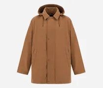 Kurzer Parka Aus Einer Gewachsten Baumwollmischung - Mann Parka & Jacken Camel
