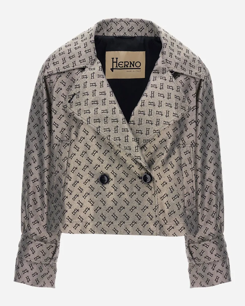 Herno Jacke Aus Monogram Lurex Golden