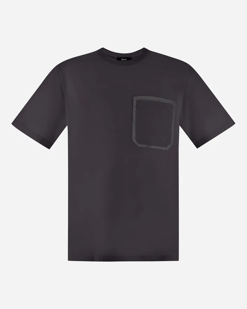 Herno T Shirt Aus Superfine Cotton Jersey Grau