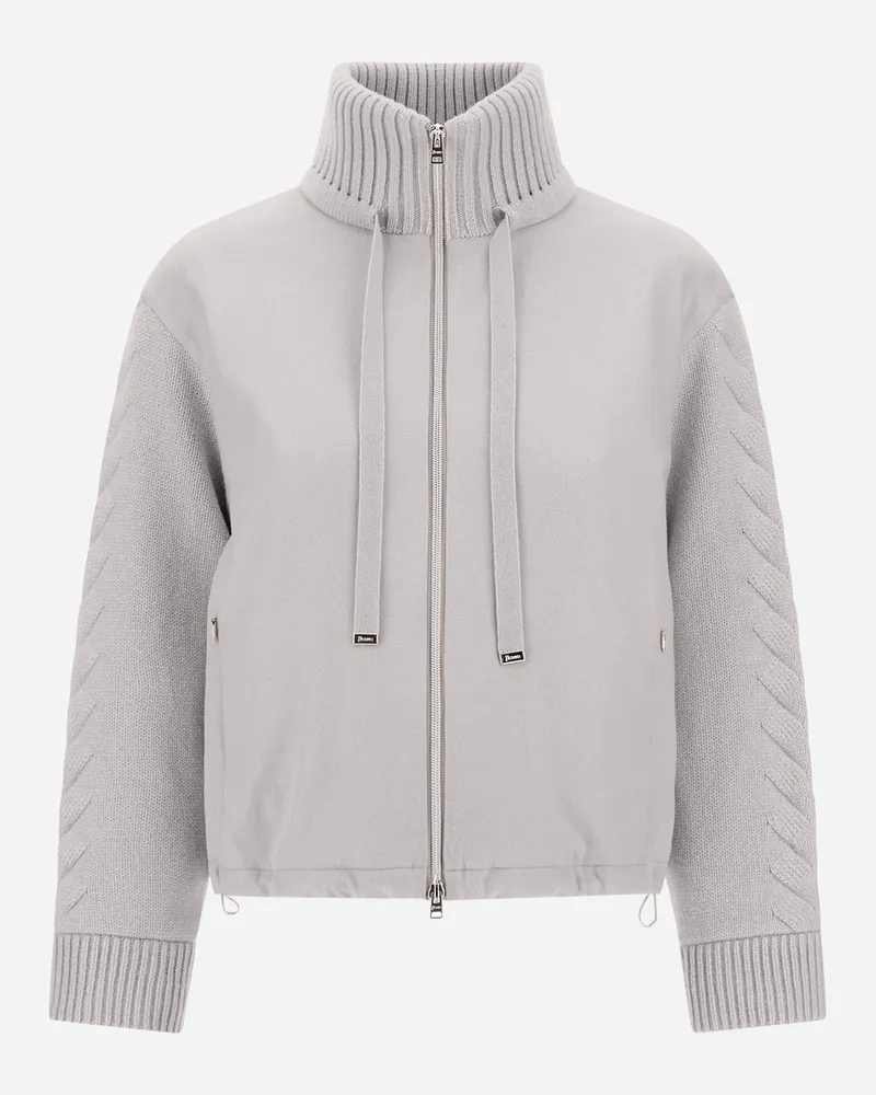 Herno Jacke Resort Aus Kaschmir Und Seide - Frau Pullover & Strickjacken Hellgrau Hellgrau