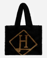 Herno Tasche Aus Soft Faux Fur Schwarz