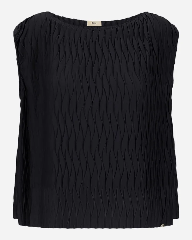 Herno Tanktop Aus Wrinkled Effect Schwarz