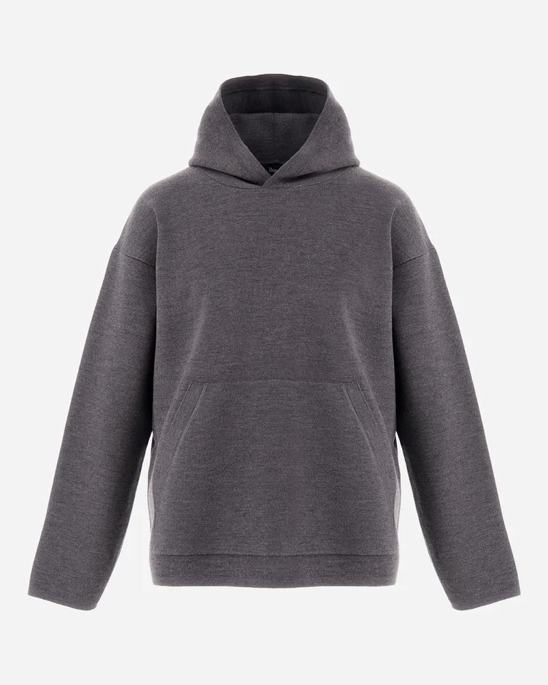 Herno Sweatshirt Aus Endless Tubular Wool Grau