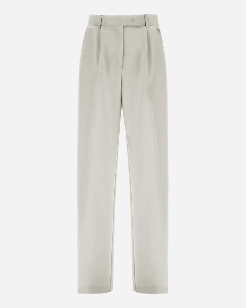 Herno Hose Aus Flawless Woven Cremefarben